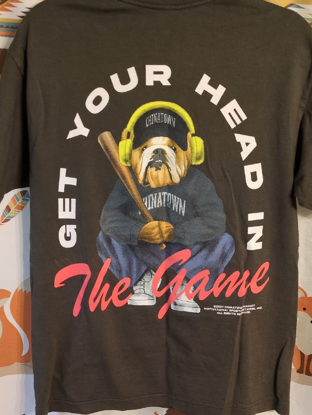 Chinatown Market Brown 'Get Your Head in The Game' Graphic Tee